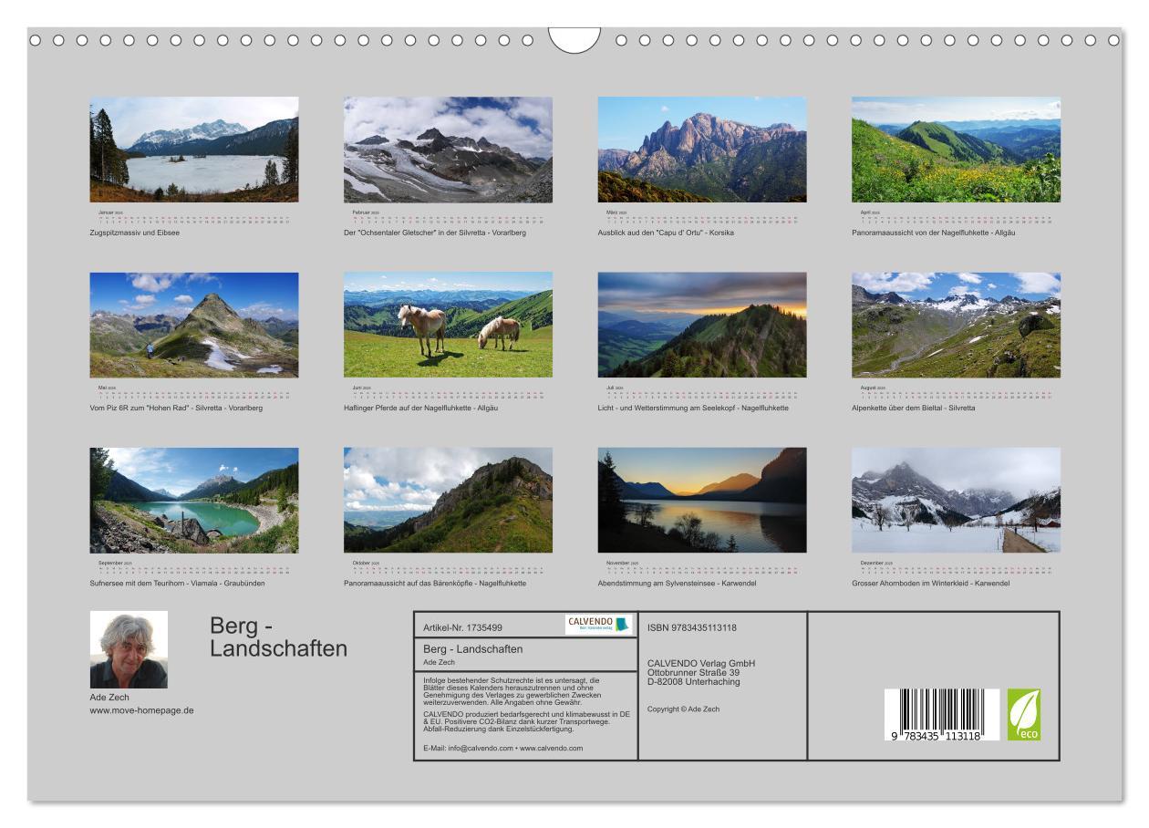 Bild: 9783435113118 | Berg - Landschaften (Wandkalender 2025 DIN A3 quer), CALVENDO...