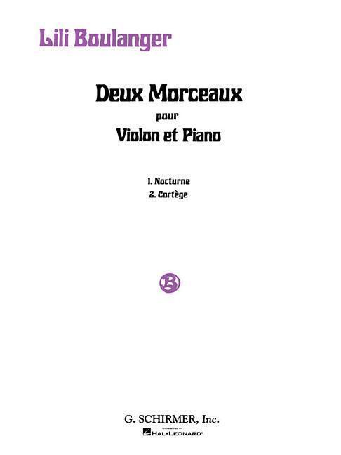 Cover: 9780793537730 | 2 Morceaux: Nocturne and Cortege: Violin and Piano | Taschenbuch