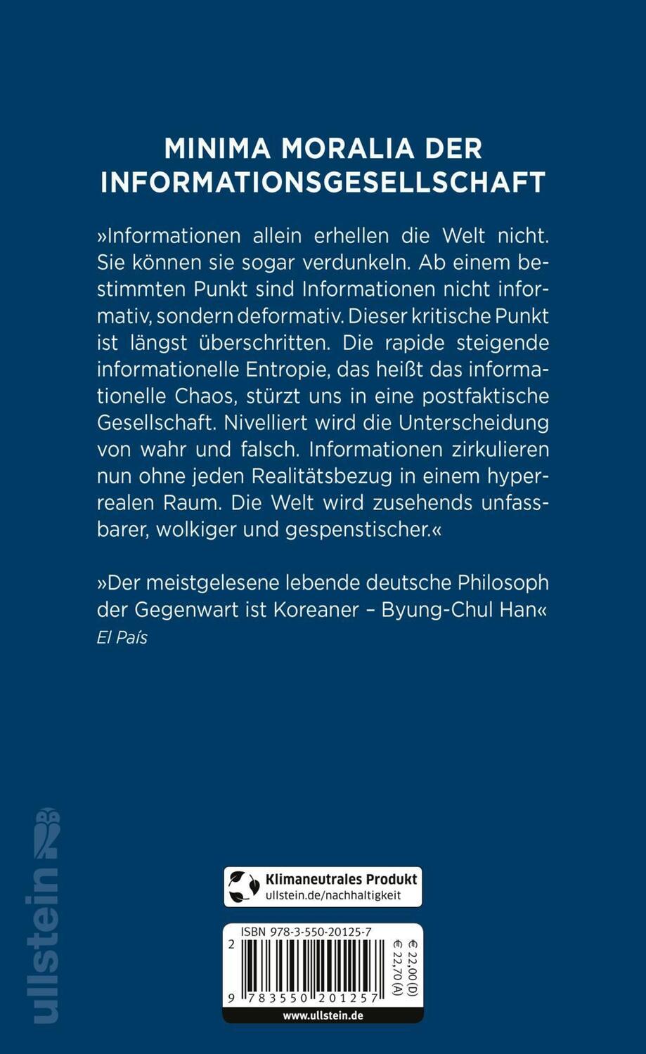 Rückseite: 9783550201257 | Undinge | Byung-Chul Han | Buch | 128 S. | Deutsch | 2021