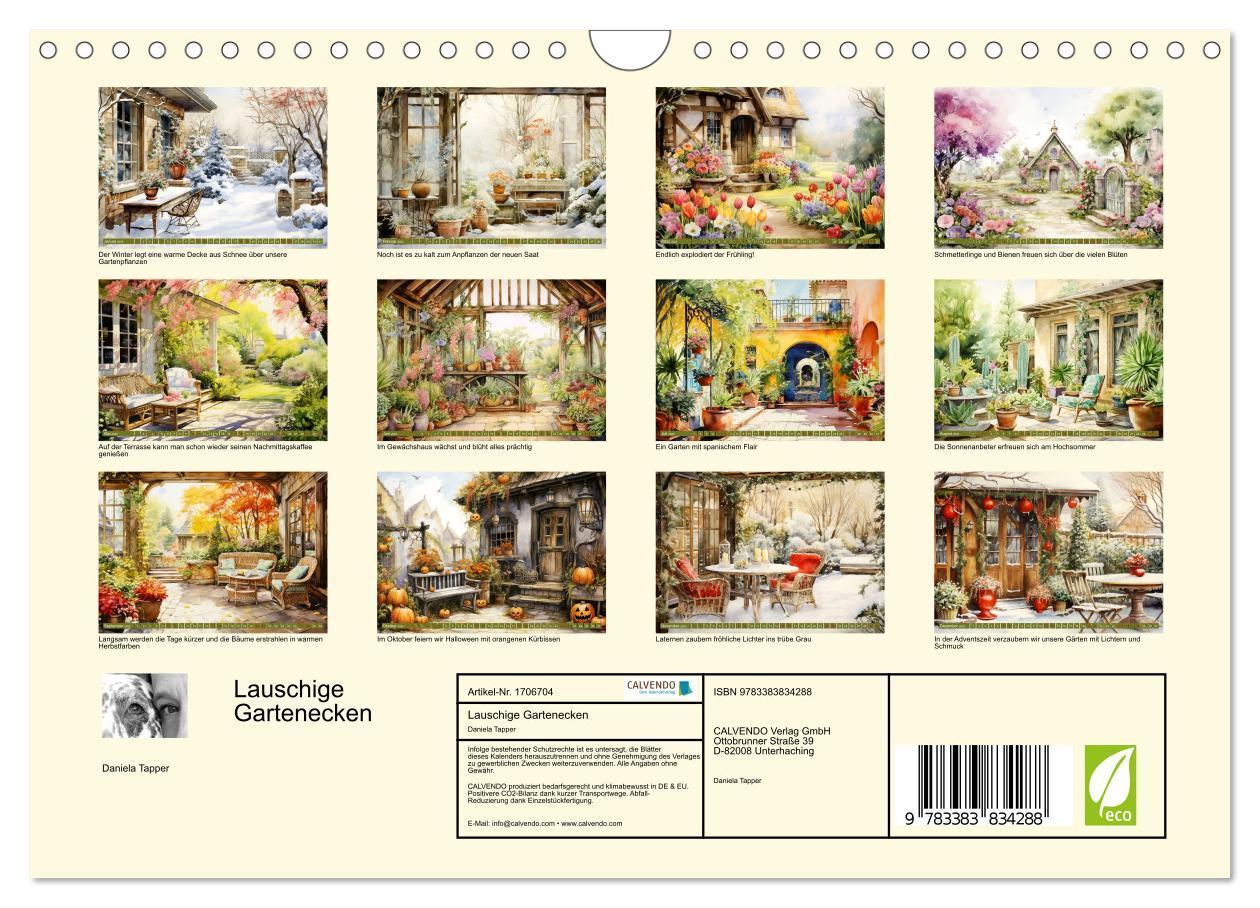 Bild: 9783383834288 | Lauschige Gartenecken (Wandkalender 2025 DIN A4 quer), CALVENDO...