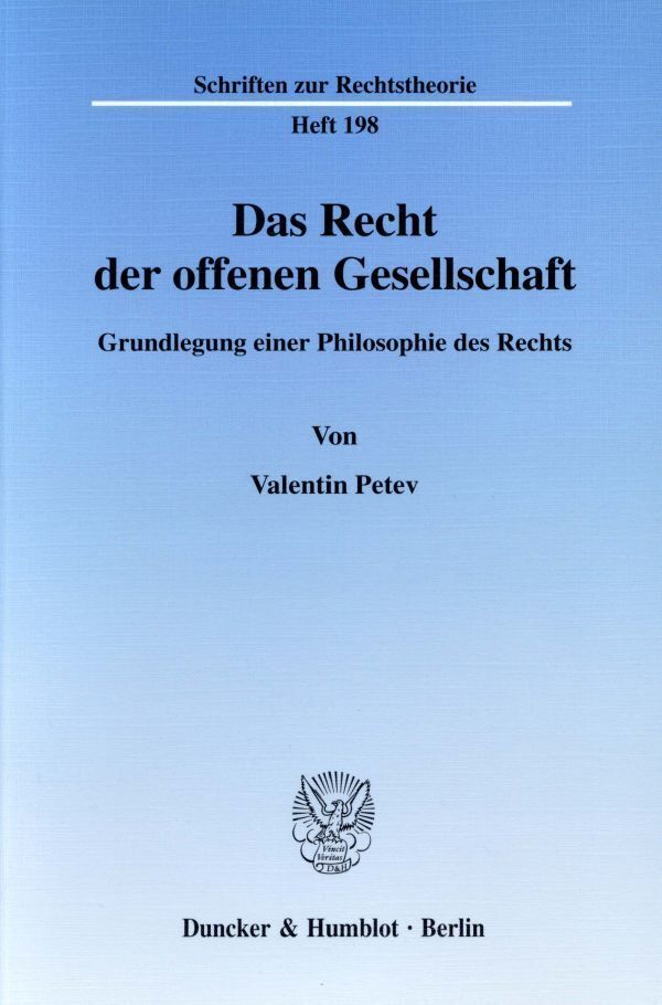 Cover: 9783428103553 | Das Recht der offenen Gesellschaft. | Valentin Petev | Taschenbuch