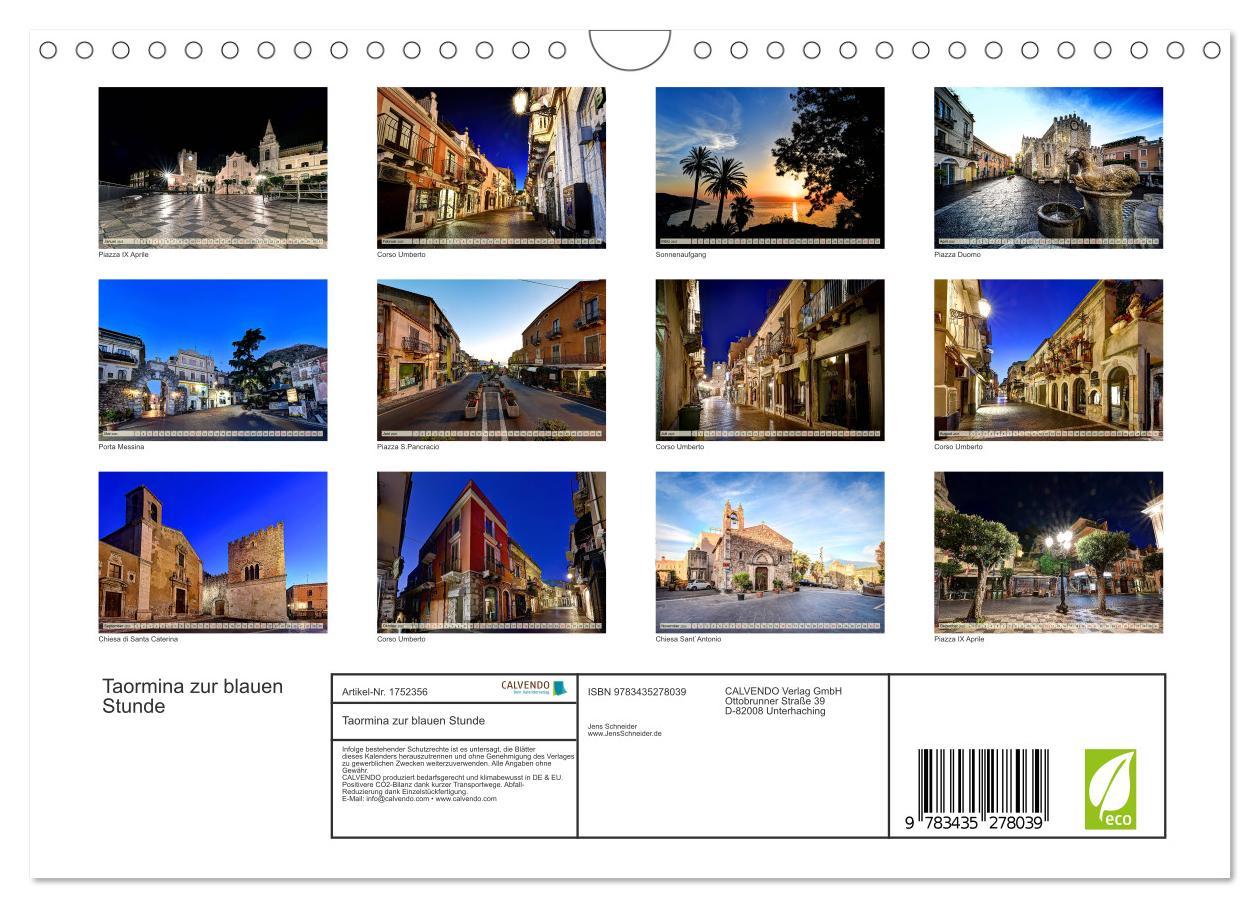 Bild: 9783435278039 | Taormina zur blauen Stunde (Wandkalender 2025 DIN A4 quer),...