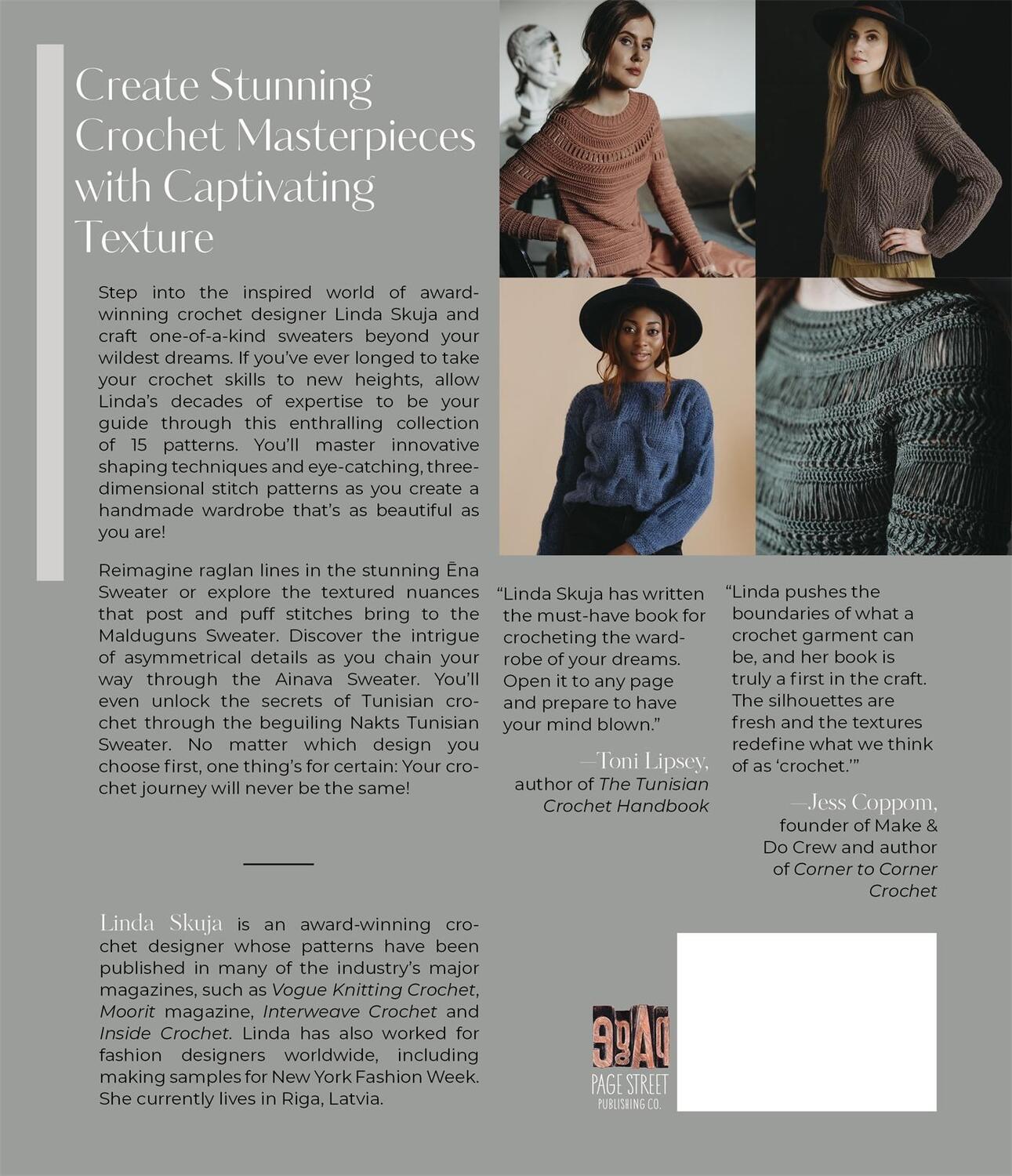 Rückseite: 9781645677314 | Crochet Sweaters with a Textured Twist | Linda Skuja | Taschenbuch