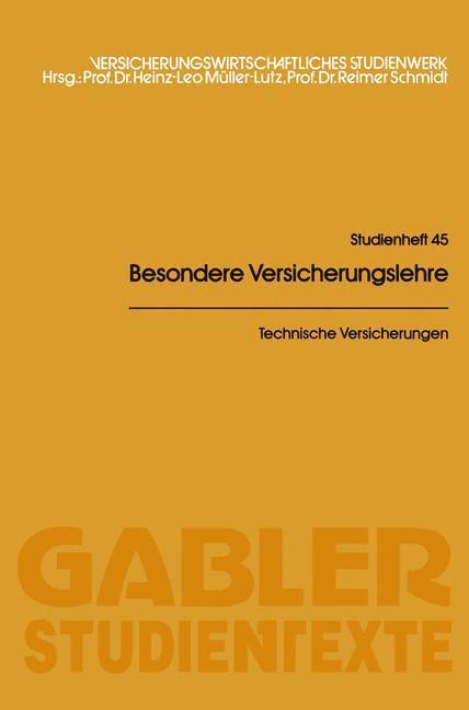 Cover: 9783409007641 | Technische Versicherungen | Wolfgang Meyer-Rassow | Taschenbuch | xcii