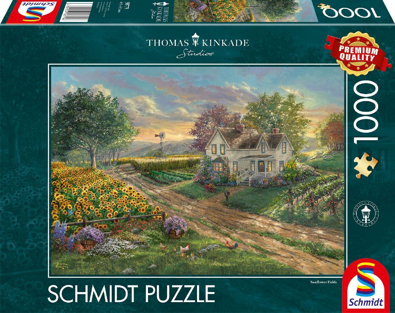 Cover: 4001504587796 | Sonnenblumenfelder | Puzzle Thomas Kinkade 1000 Teile | Spiel | 58779
