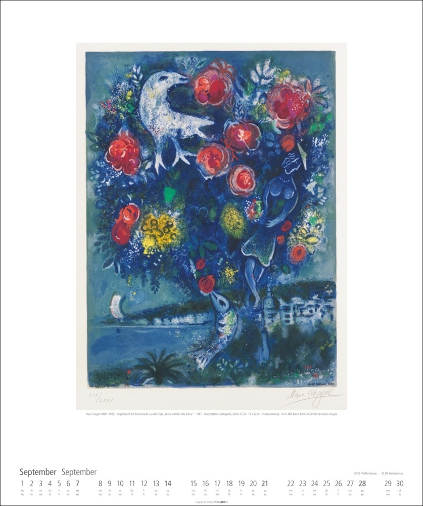 Bild: 9783839900123 | Marc Chagall Kalender 2025 | Marc Chagall | Kalender | Spiralbindung