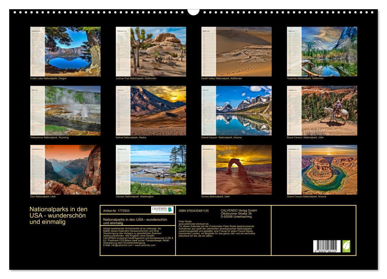 Bild: 9783435481125 | Nationalparks in den USA - wunderschön und einmalig (Wandkalender...