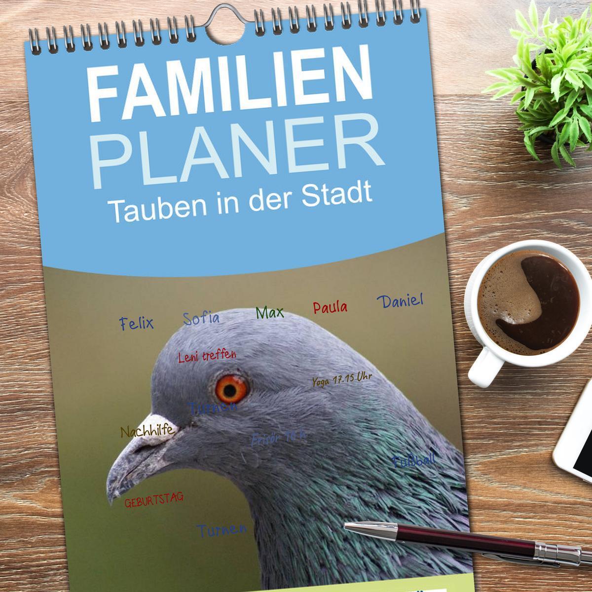 Bild: 9783457124987 | Familienplaner 2025 - Tauben in der Stadt mit 5 Spalten...