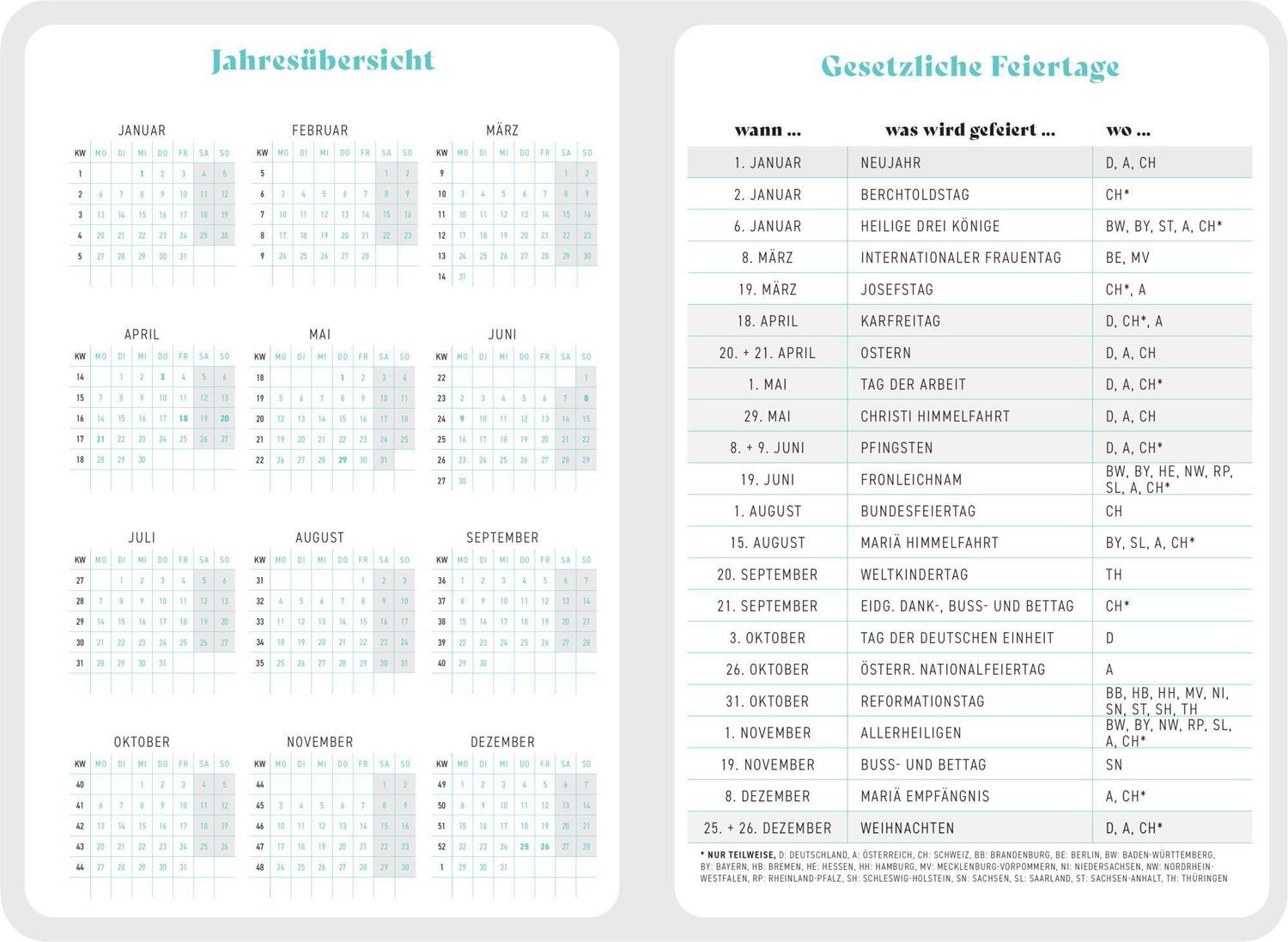 Bild: 4050003955278 | Großer Wochenkalender - 3 Minuten Tageb. 2025/Blätter blau | Kalender