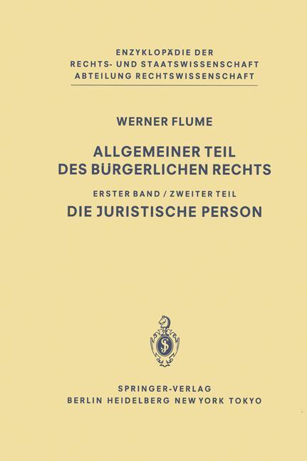 Cover: 9783642617898 | Allgemeiner Teil des Bürgerlichen Rechts | Werner Flume | Taschenbuch