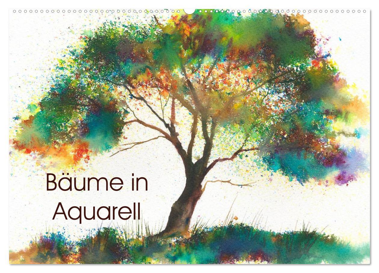 Cover: 9783435495146 | Bäume in Aquarell (Wandkalender 2025 DIN A2 quer), CALVENDO...