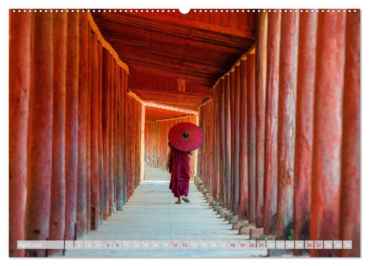 Bild: 9783435077991 | IM REICH DES BUDDHA - DER ROTE SCHIRM (Wandkalender 2025 DIN A2...