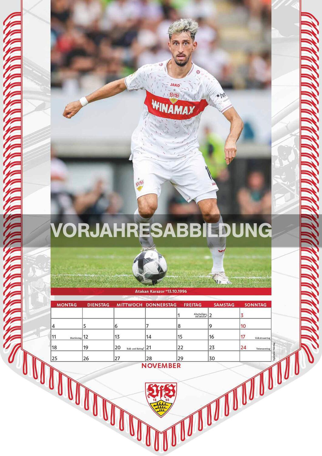 Bild: 4002725994486 | VfB Stuttgart 2025 - Bannerkalender - Fan-Kalender -...