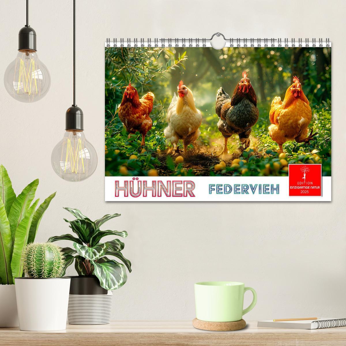 Bild: 9783457174890 | Hühner Federvieh (Wandkalender 2025 DIN A4 quer), CALVENDO...