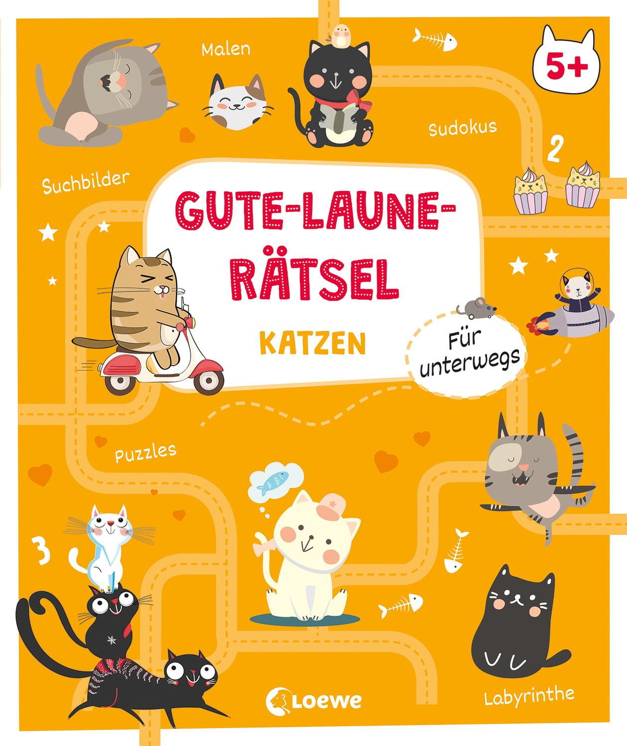 Cover: 9783743214484 | Gute-Laune-Rätsel für unterwegs - Katzen | Loewe Lernen und Rätseln
