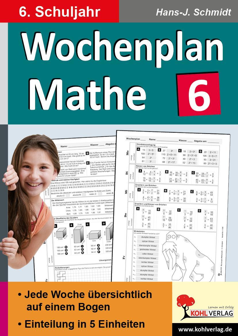 Cover: 9783956865732 | Wochenplan Mathe / Klasse 6 | Hans-J. Schmidt | Taschenbuch | Deutsch
