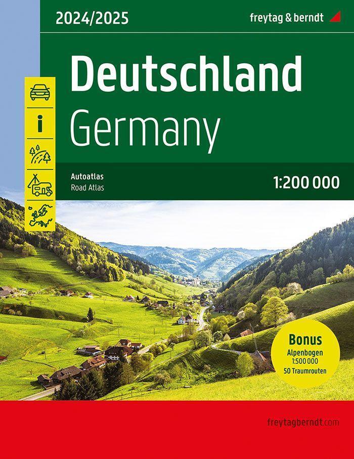 Cover: 9783707922080 | Deutschland, Autoatlas 1:200.000, 2024/2025, freytag & berndt | berndt