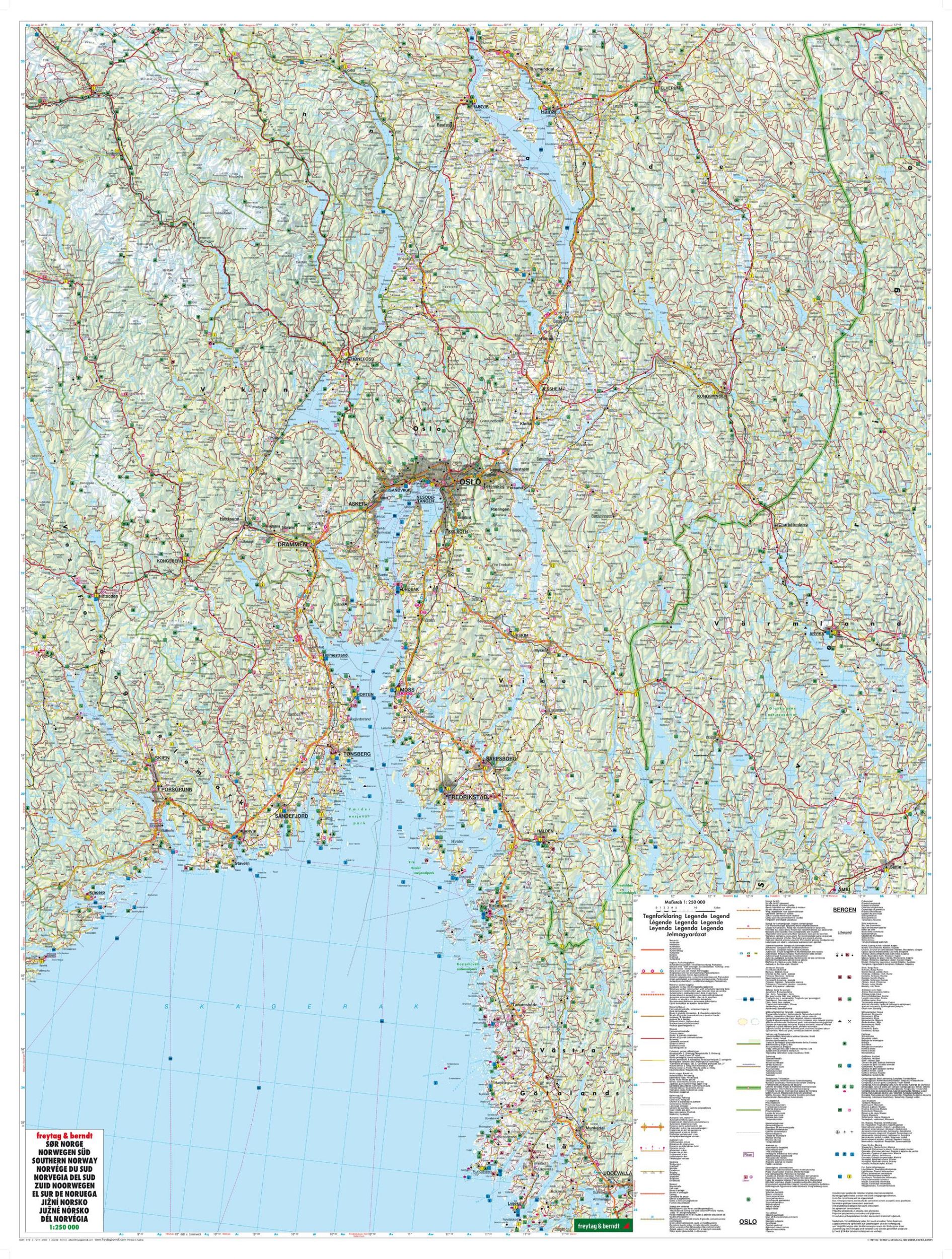 Bild: 9783707921601 | Norwegen Süd, Straßen- und Freizeitkarte 1:250.000, freytag &amp; berndt