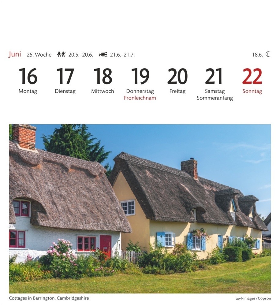 Bild: 9783840033353 | England Sehnsuchtskalender 2025 - Wochenkalender mit 53 Postkarten