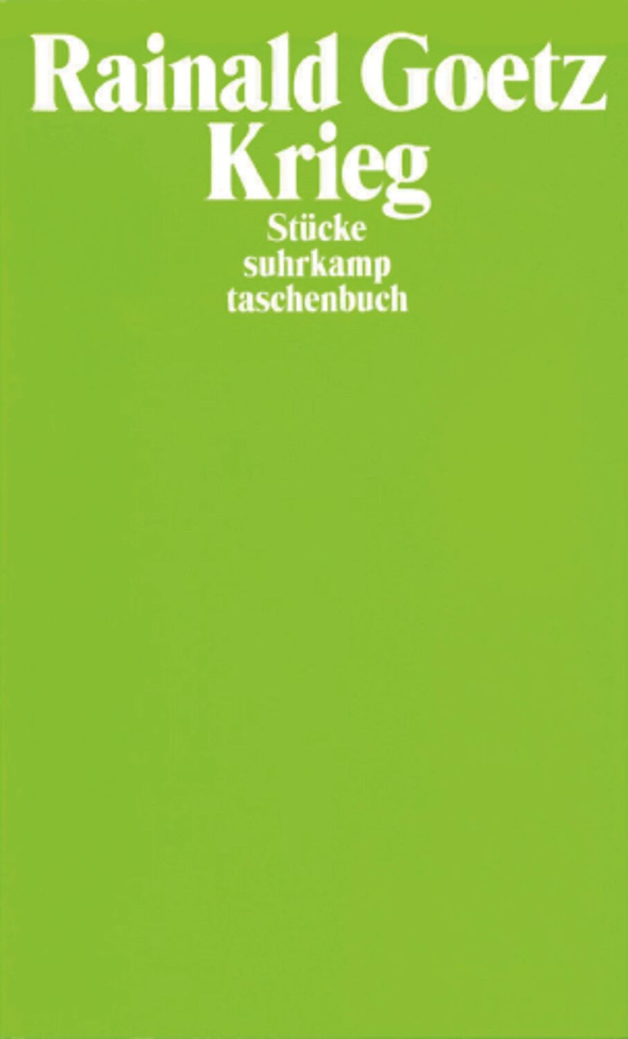 Cover: 9783518399903 | Krieg | Stücke | Rainald Goetz | Taschenbuch | 314 S. | Deutsch | 2003