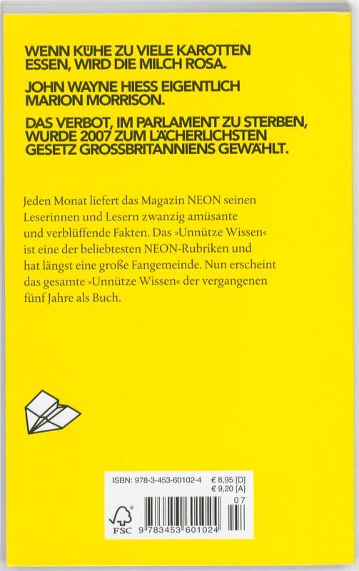 Rückseite: 9783453601024 | NEON: Unnützes Wissen | Michael Ebert (u. a.) | Taschenbuch | 272 S.