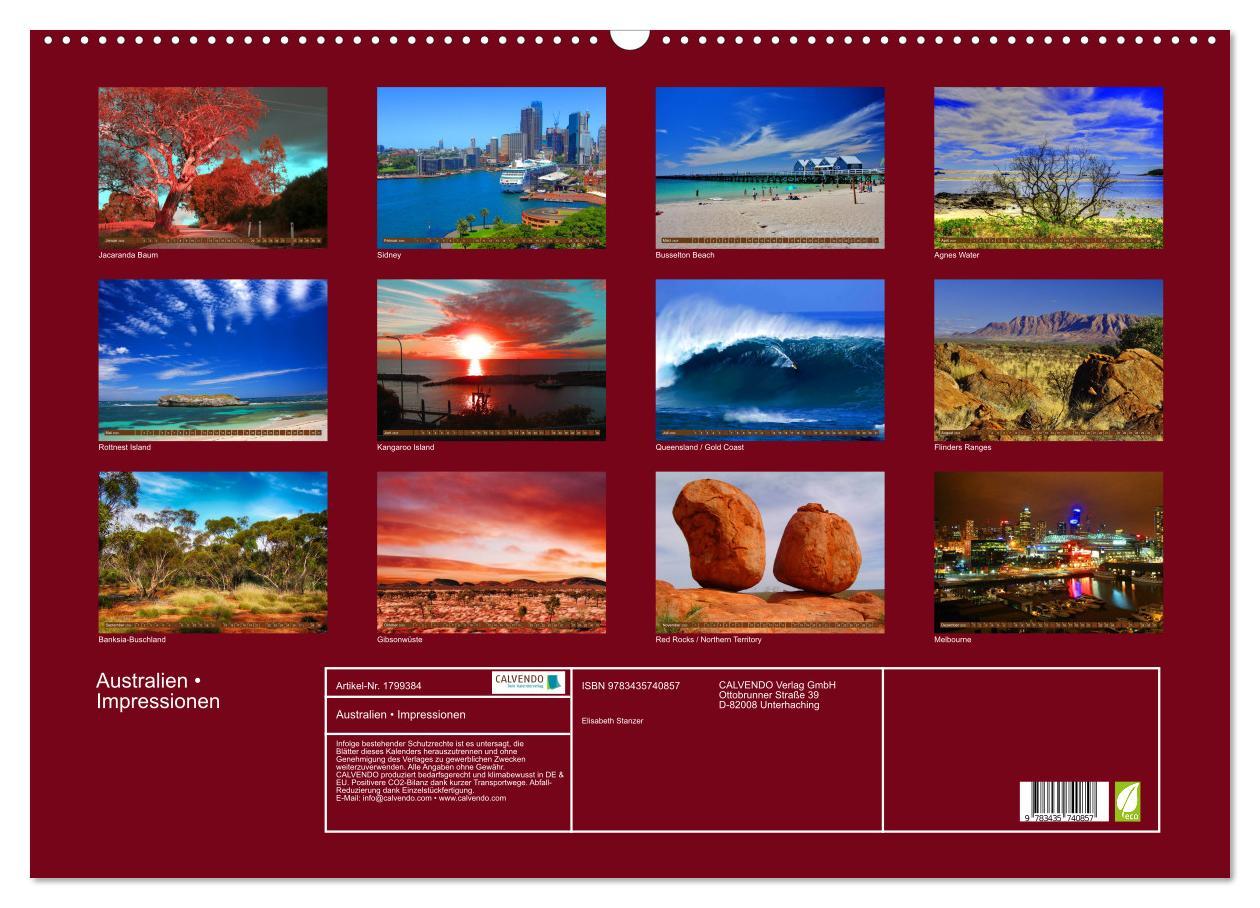 Bild: 9783435740857 | Australien ¿ Impressionen (Wandkalender 2025 DIN A2 quer), CALVENDO...