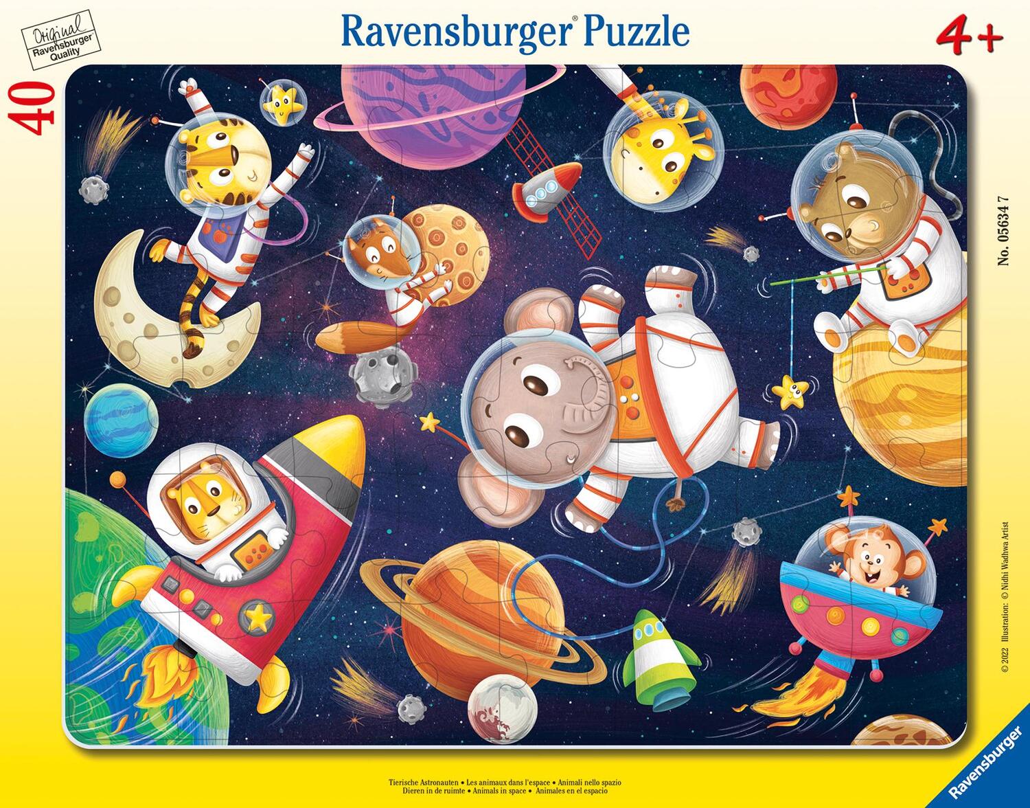 Cover: 4005556056347 | Ravensburger Kinderpuzzle - Tierische Astronauten - 30-48 Teile...