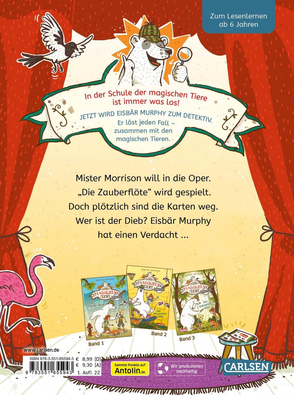 Rückseite: 9783551655943 | Die Schule der magischen Tiere ermittelt 4: Der Flötenschreck | Auer