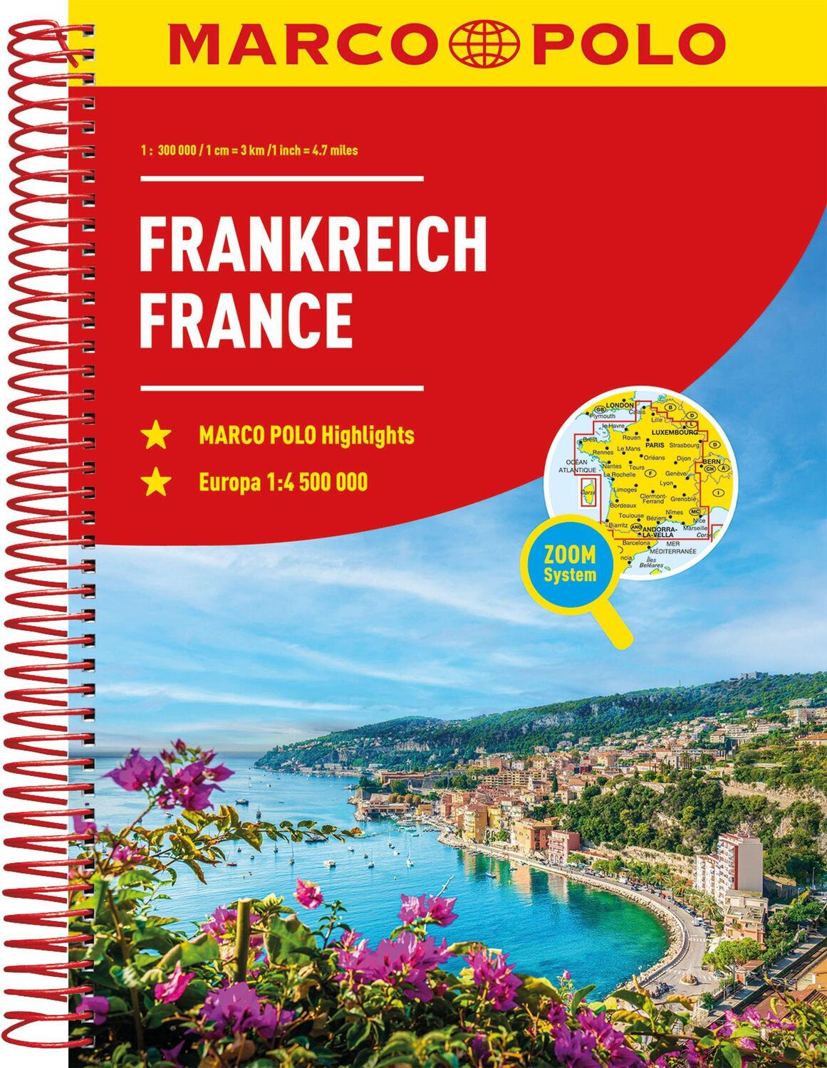 Cover: 9783575016676 | MARCO POLO Reiseatlas Frankreich 1:300.000 | mit Europa 1:4,5 Mio.