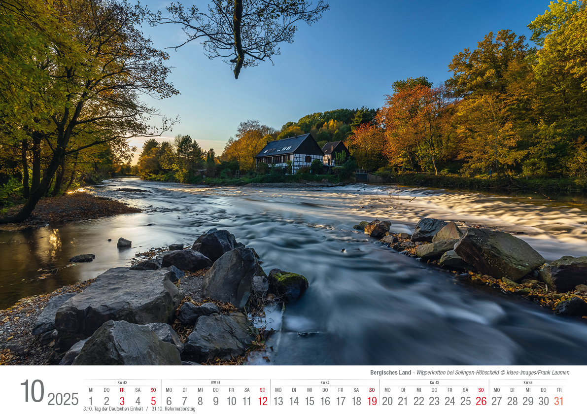 Bild: 9783965352209 | Bergisches Land 2025 Bildkalender A3 quer, spiralgebunden | Klaes