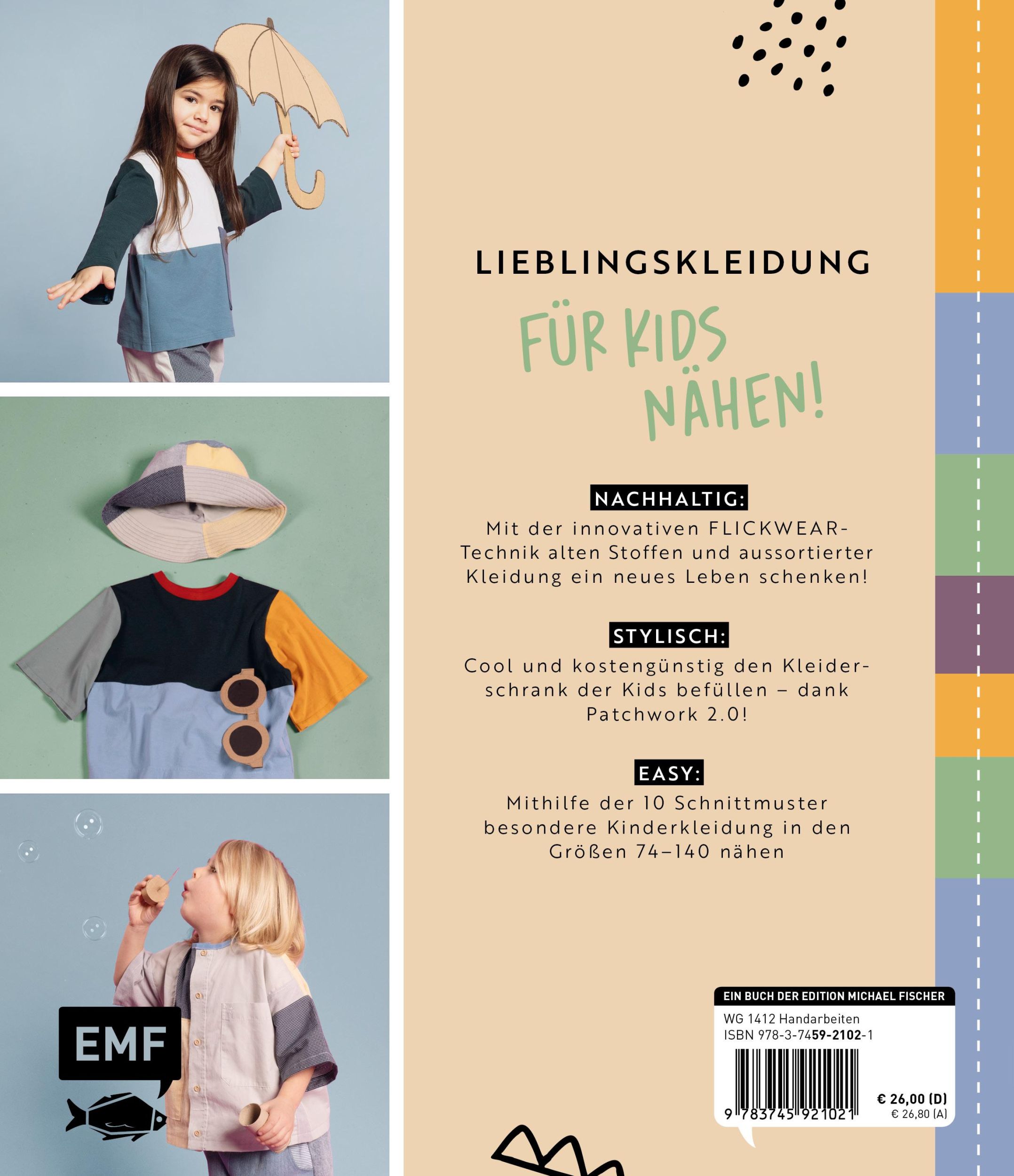 Rückseite: 9783745921021 | Patchwork - Kinderkleidung nähen | Lisa Eichas | Buch | 128 S. | 2025