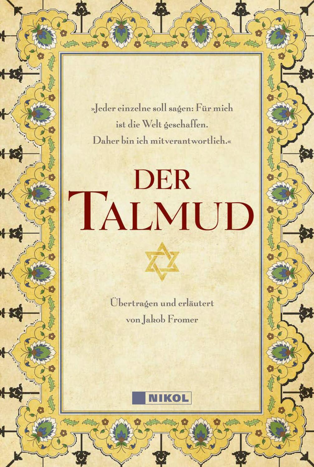 Cover: 9783868205787 | Der Talmud | Jakob Fromer | Buch | Deutsch | 2020 | Nikol