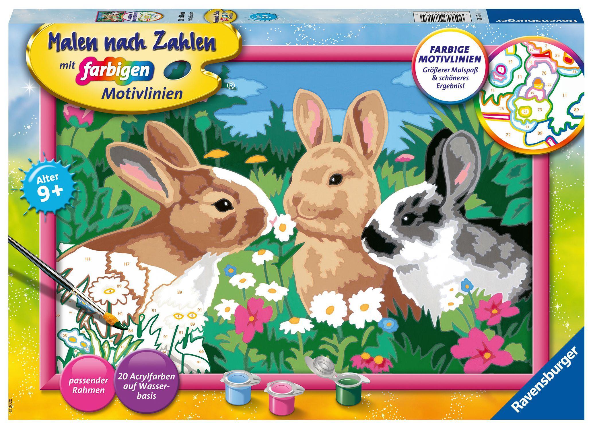 Cover: 4005556285174 | Ravensburger Malen nach Zahlen 28517 - Putzige Häschen - Kinder ab...