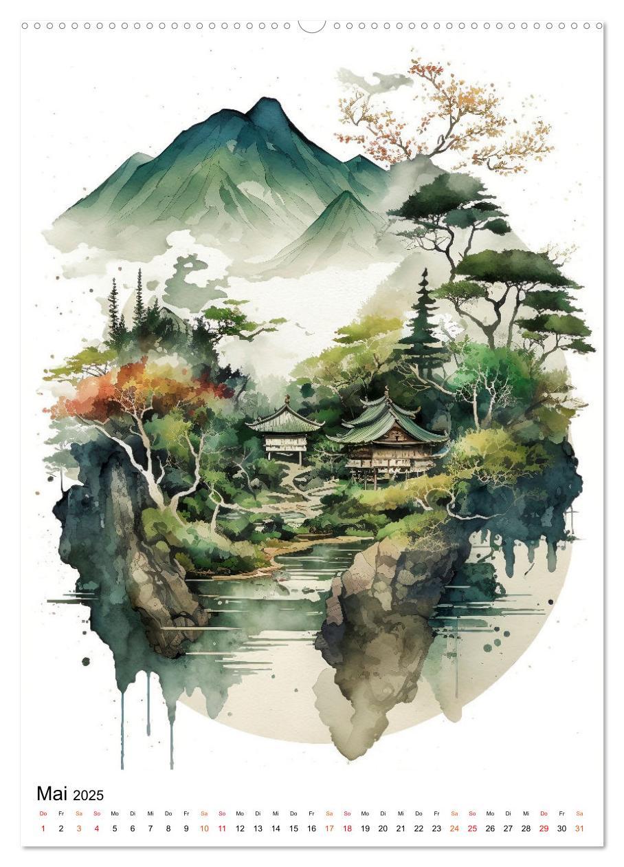 Bild: 9783435879342 | China - Aquarellmalerei (Wandkalender 2025 DIN A2 hoch), CALVENDO...