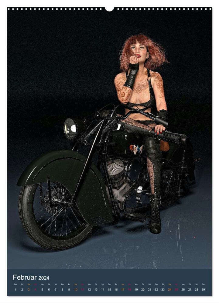 Bild: 9783675641419 | Tattooed Girls and Bikes (hochwertiger Premium Wandkalender 2024...