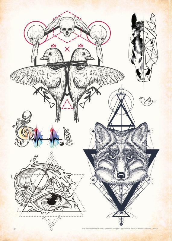 Bild: 9783946386605 | Geometric Sketchbook - Professional Style | Tattoo-Vorlagen | Buch