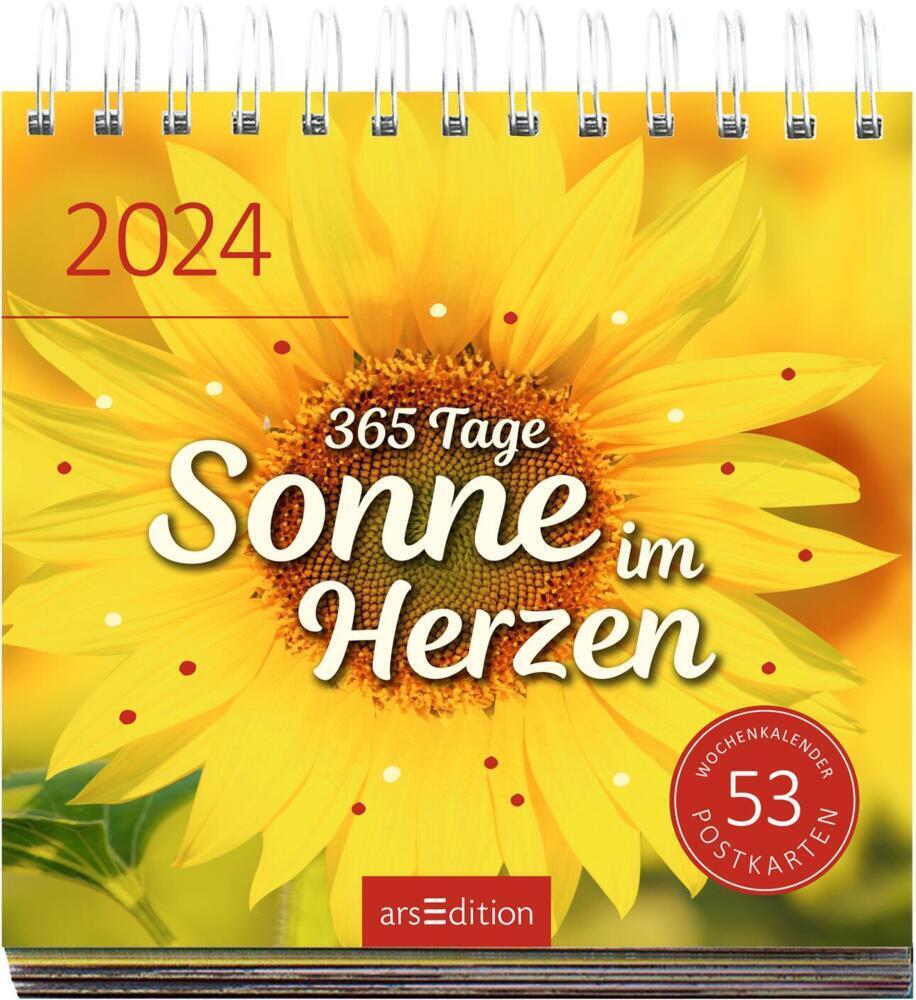 Cover: 4014489130024 | Postkartenkalender 365 Tage Sonne im Herzen 2024 | Kalender | 108 S.