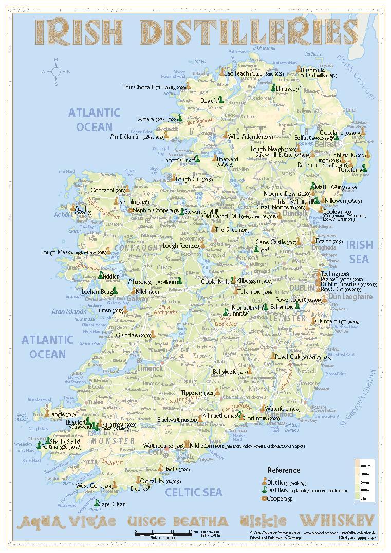 Cover: 9783944148847 | Whisky Distilleries Ireland - Tasting Map | Rüdiger Jörg Hirst | 2021