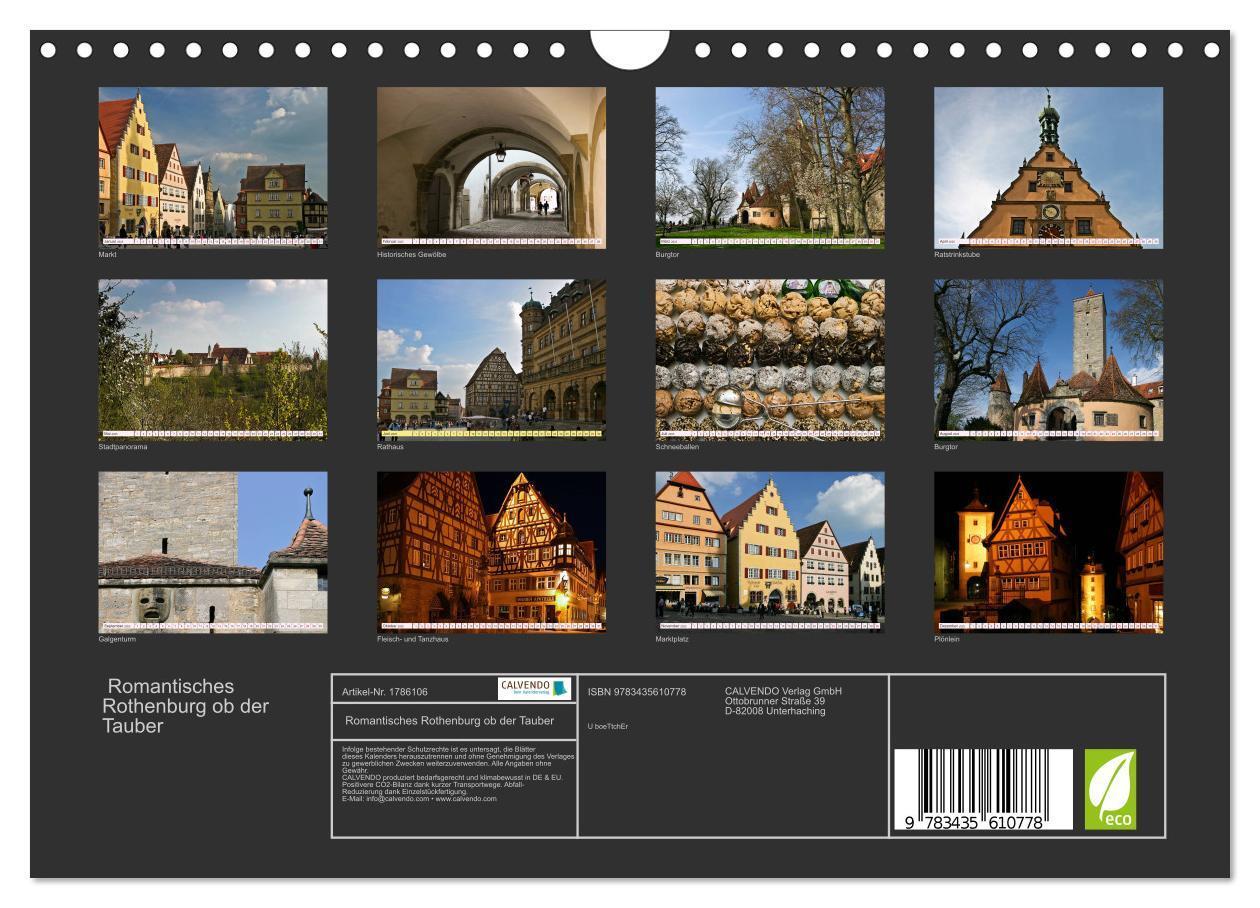 Bild: 9783435610778 | Romantisches Rothenburg ob der Tauber (Wandkalender 2025 DIN A4...