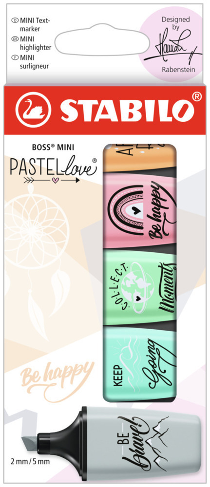 Cover: 4006381582759 | Textmarker - STABILO BOSS MINI Pastellove 2.0 - 5er Pack - rosiges...
