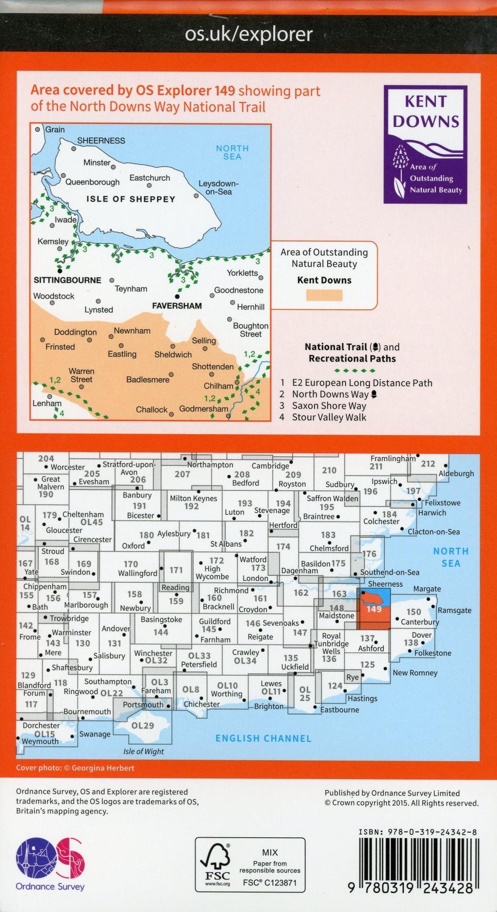 Bild: 9780319243428 | Sittingbourne and Faversham | Ordnance Survey | (Land-)Karte | 2015