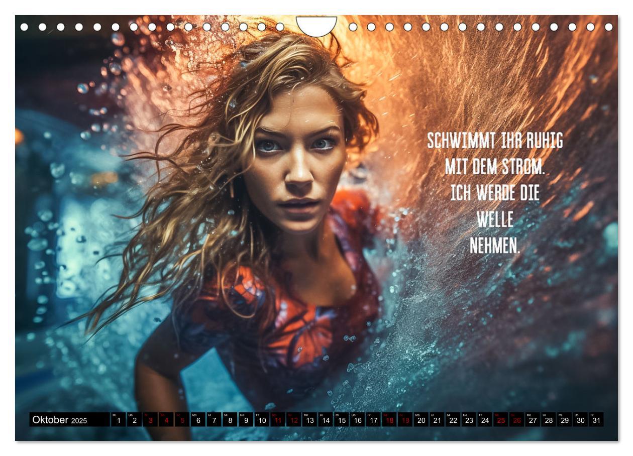 Bild: 9783383865879 | Motivation und Surfen (Wandkalender 2025 DIN A4 quer), CALVENDO...