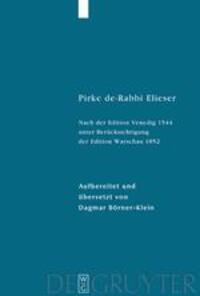 Cover: 9783110181111 | Pirke de-Rabbi Elieser | Dagmar Börner-Klein | Buch | ISSN | XLIX