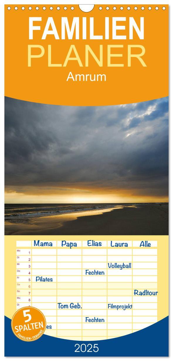 Cover: 9783457118023 | Familienplaner 2025 - Amrum mit 5 Spalten (Wandkalender, 21 x 45...