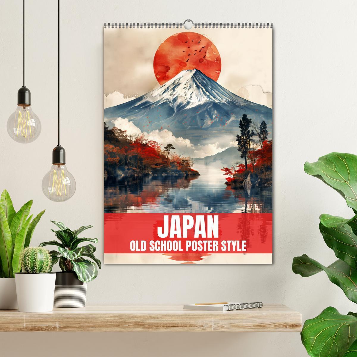 Bild: 9783435830282 | Japan - Old School Poster Style (Wandkalender 2025 DIN A2 hoch),...