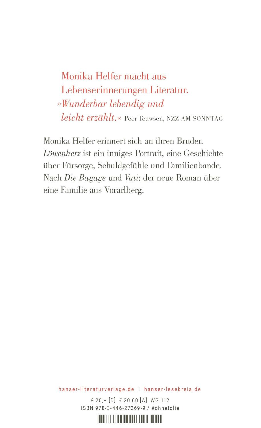 Bild: 9783446272699 | Löwenherz | Roman | Monika Helfer | Buch | 192 S. | Deutsch | 2022