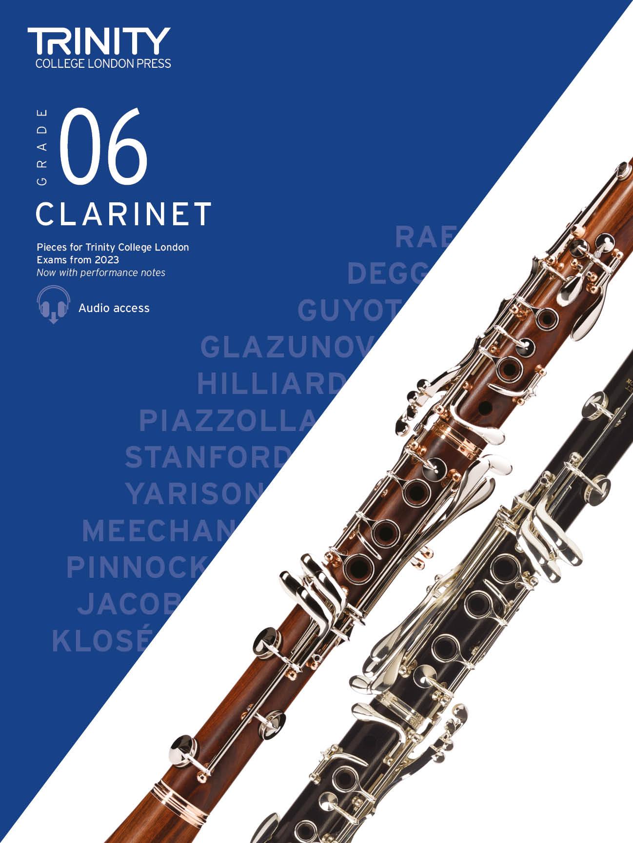 Cover: 9780857369741 | Trinity College London Clarinet Exam Pieces from 2023: Grade 6 | 2022