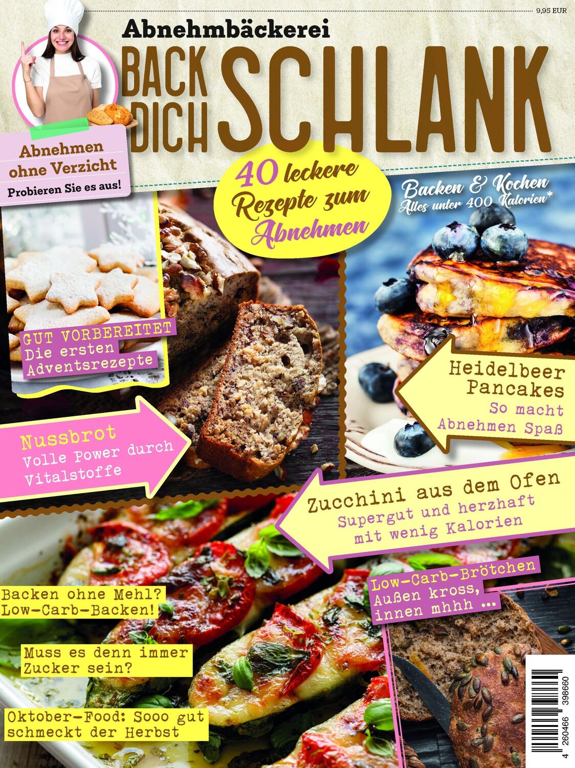 Cover: 4260466398660 | Abnehmbäckerei: BACK DICH SCHLANK | 40 leckere Rezepte zum Abnehmen