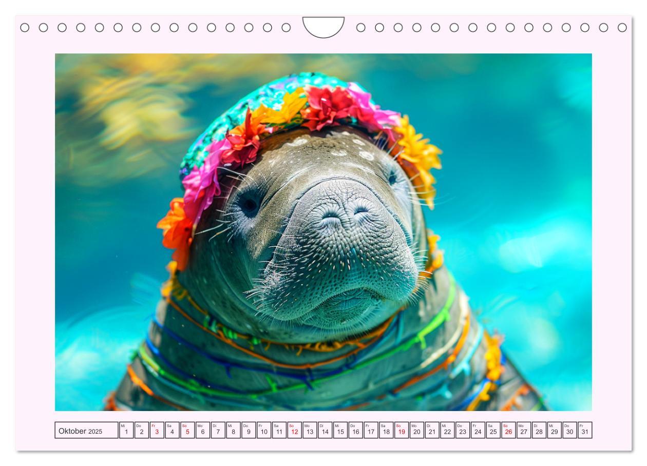 Bild: 9783435461776 | Modische Manatees. Charmante Seekühe mit Stil (Wandkalender 2025...