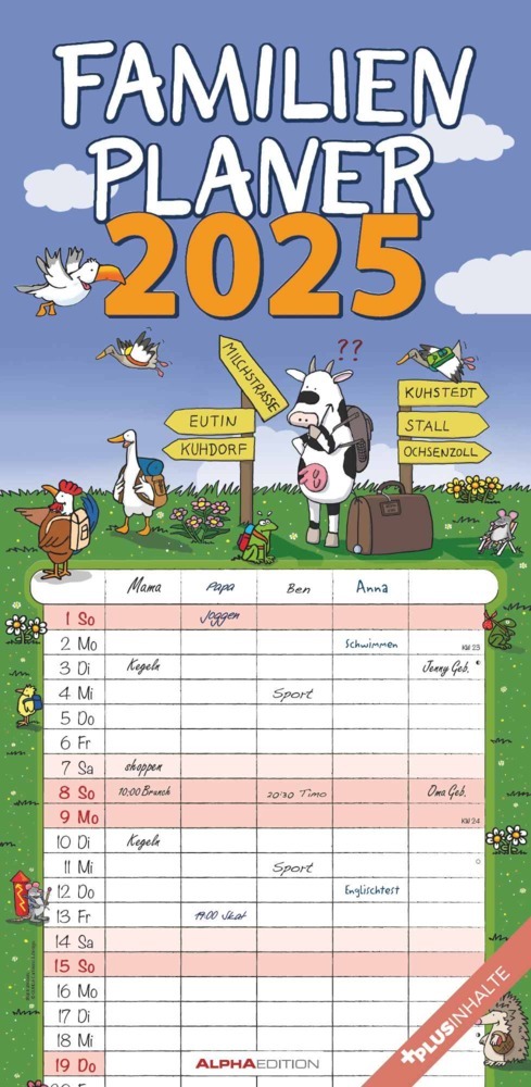 Cover: 4251732344498 | Alpha Edition - Familienplaner Happy 2025 Familien-Timer, 22x45 cm,...